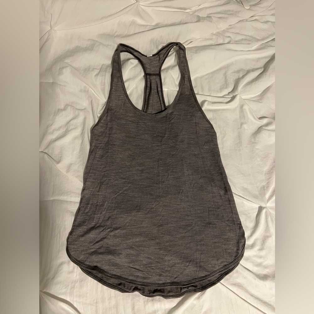 gray lululemon workout tank top